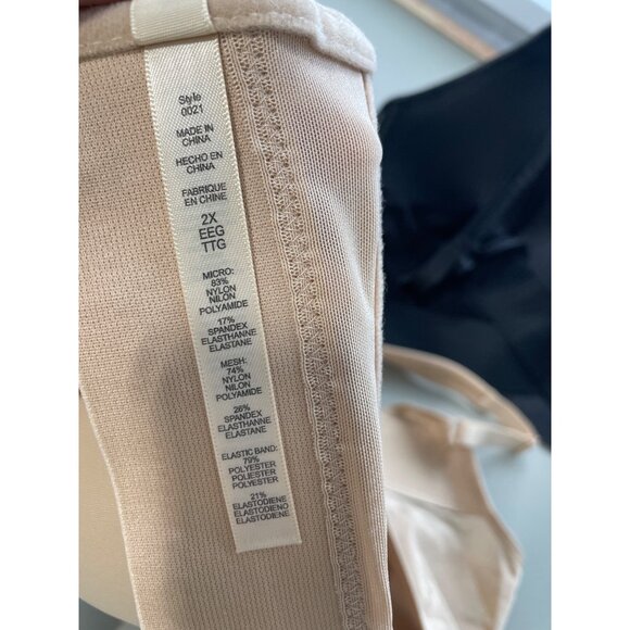 Rhonda Shear 2 Pk Molded Cup Bra with Wrap Back Size 2X Black Beige Lounge 645.7 - Picture 6 of 10